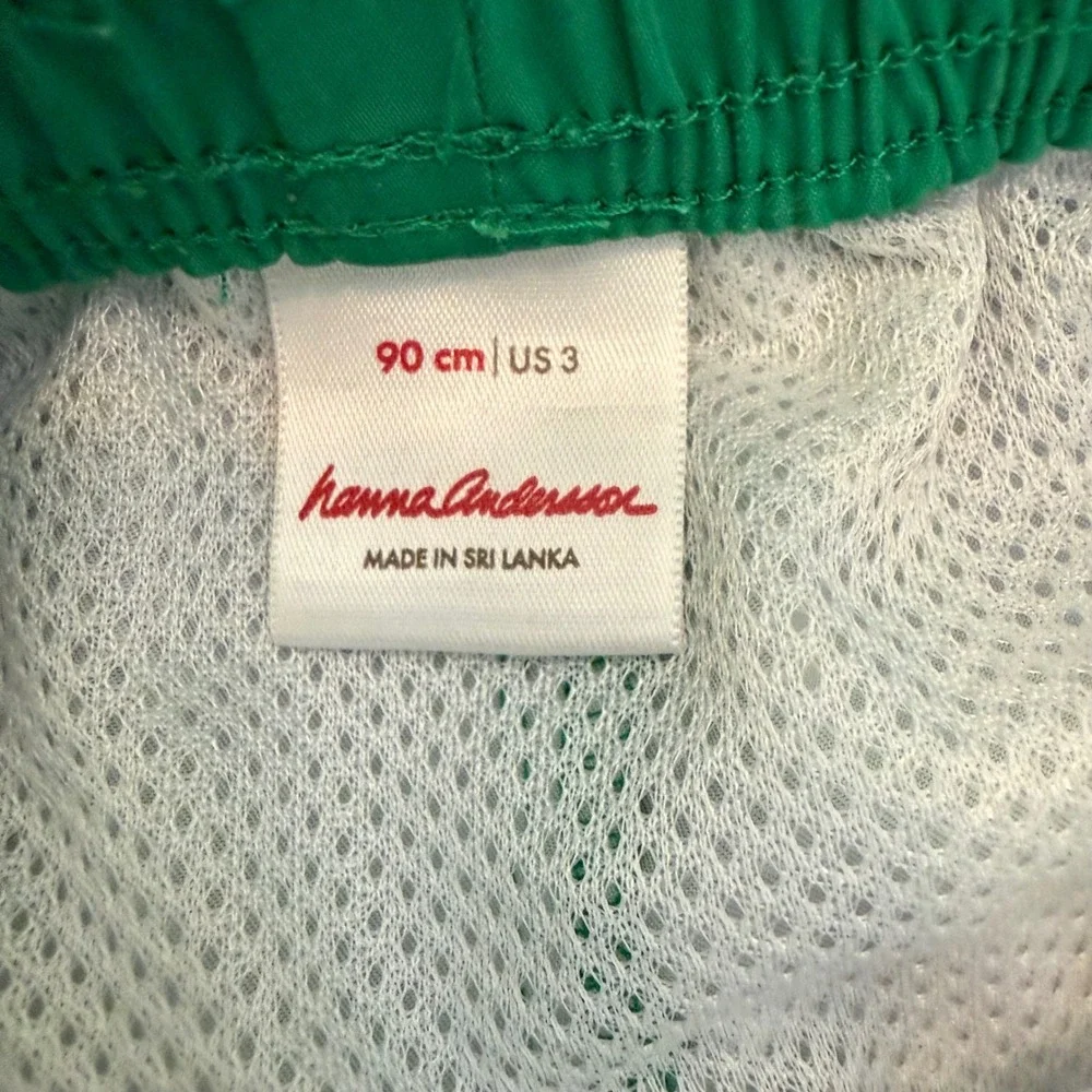 Hanna Andersson Kids Sunblock Swim Shorts Green Jungle Chameleon Frog Print US 3